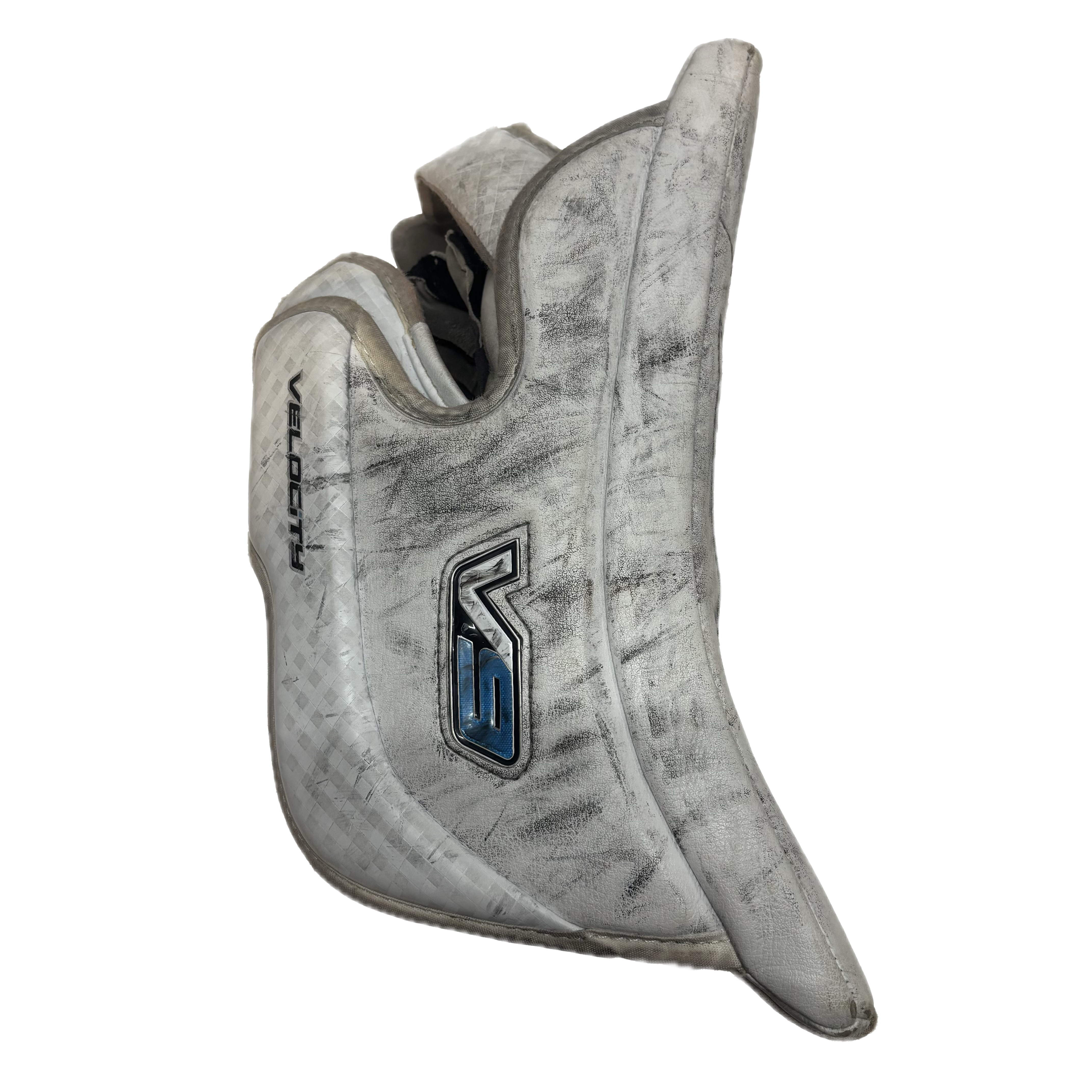 Vaughn Velocity V9 - Used Pro Stock Goalie Blocker (White)